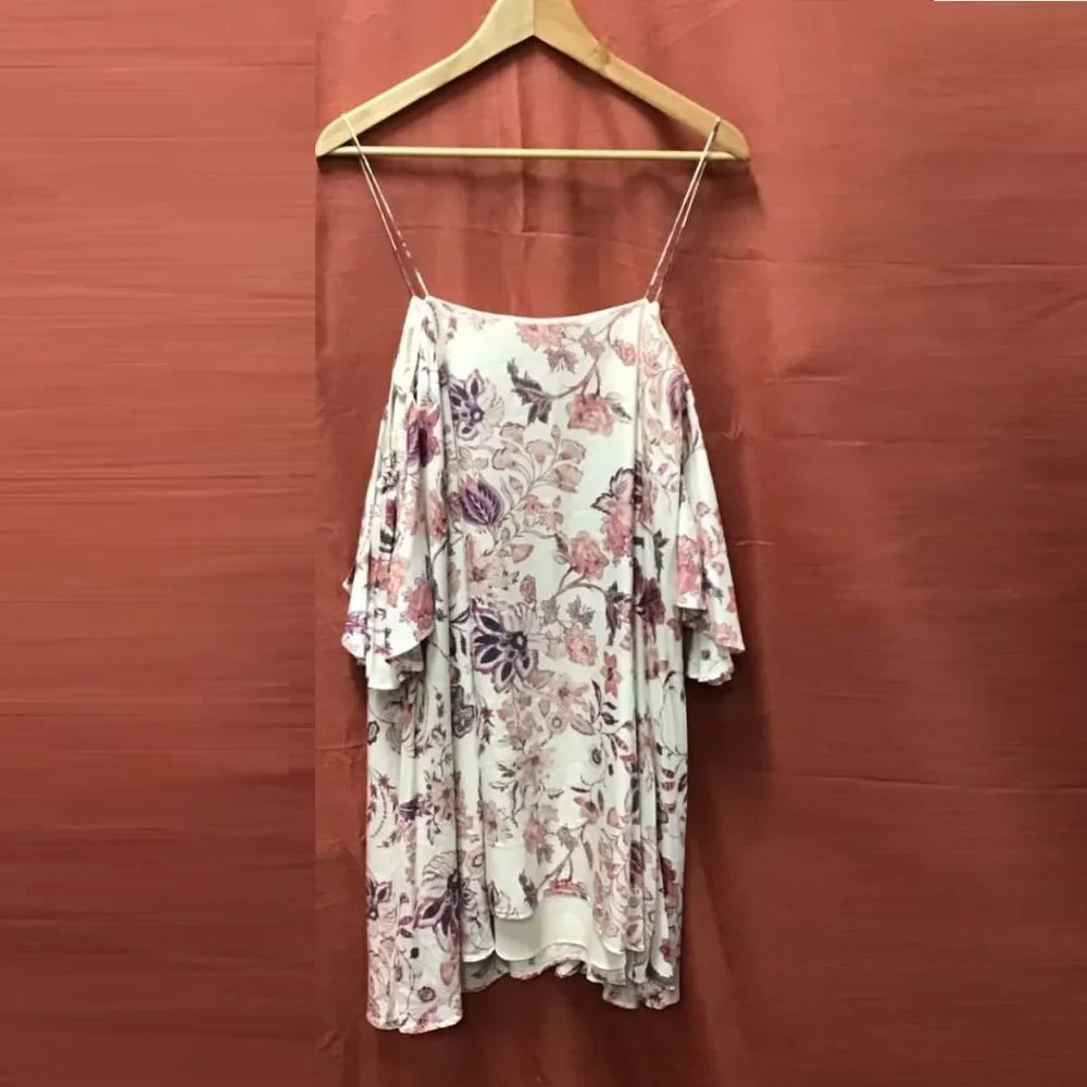 SEED HERITAGE White Floral Frill Cold Shoulder White Mini Dress RRP$219 - Picture 6 of 8